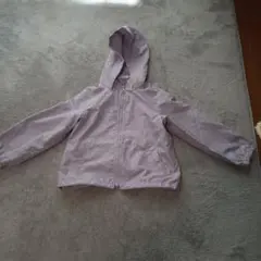 薄紫色 水玉模様 フード付きジャケット