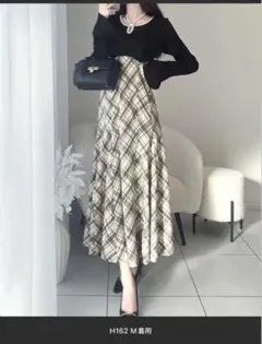 mily bilet チェック柄 ロングワンピース Mサイズ