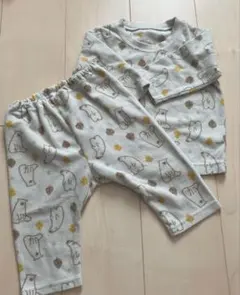 クマ柄フリースベビーパジャマセット
