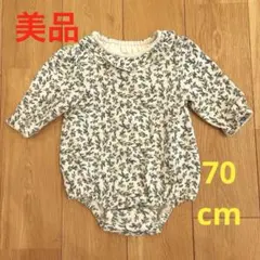 【美品】バースデイ オーガニックコットン 花柄ロンパース 70