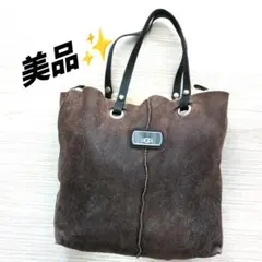 【極美品・希少】UGG アグ ムートン ボア 2WAY トートバッグ 濃茶 A4