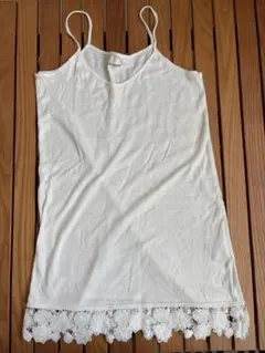 JEANASIS ホワイトキャミソール レース装飾