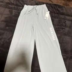 GU リブプルオンワイドフレアパンツ150 グリーン