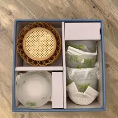 たち吉 風船かずら 冷茶碗 茶托付 5客セット 未使用 和食器 夏におススメ
