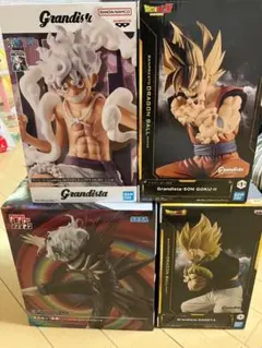 ゴジータ、悟空、ルフィ、オカルン頭台新品未開封フィギュアセット