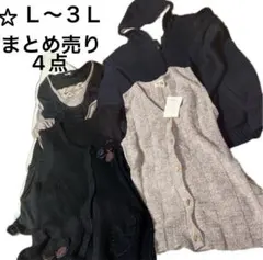 冬物大きいサイズまとめ売り4点レディースＬ〜４Ｌ服