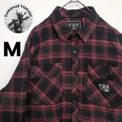 US古着 フランネルシャツ FOX ブラック M