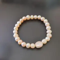 淡水パール ビーズブレスレット ピンク系
