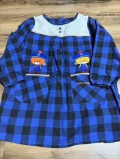 保育士　エプロン　ブルー　スモック　くまのがっこう　ルルロロ