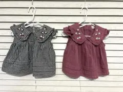 petit main苺刺繍フリルブラウス　90