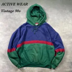 vintage古着90s ACTIVEWEARカラーブロックパーカーAC30