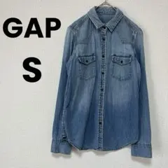 GAP デニムシャツ　長袖　カジュアル　ブルー系　Sサイズ　綿100% 日本製