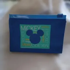 Disney ミッキーマウス ポーチ 青✿スライド式