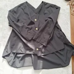 ブラック Vネック 長袖シャツ Lサイズ