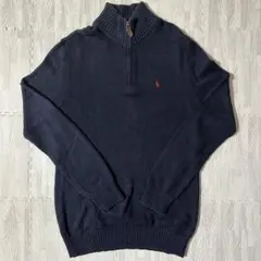 POLO RALPH LAUREN ニット ハーフジップ 紺 赤