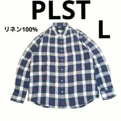 美品 PLST プラステ リネン100% チェック リネンシャツのサムネイル