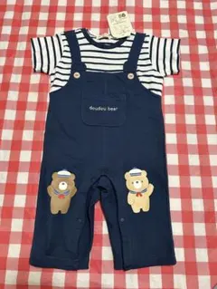 doudou bear ストライプオーバーオール 80サイズ