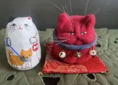 未使用品＆中古品【赤猫＆コシェルドゥ】2個セット♡柴犬♡お散歩♡福猫♡