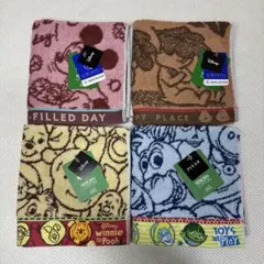 【未使用品】 ディズニー ピクサー キャラクター 大判 ハンドタオル 4枚セット