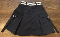 【150cm】カーゴデザイン ブラックミニスカート
