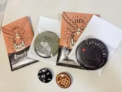 ジブリ缶バッチ　もののけ姫　乙事主　タタリ神　油屋　まっくろくろすけ