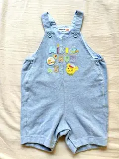 ⚫︎美品　ミキハウス　ロンパース　起毛　80 水色　ポケット