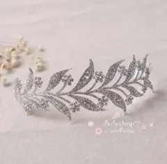 ヘッドドレス高品質ティアラ髪飾りリーフ花へアクセサリー新品ブライダルウェディング