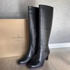 COLE HAAN ブラック 防水ロングブーツ 中ヒール