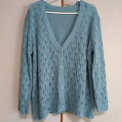 Dazy レース編みカーディガン Mサイズ 水色