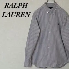 RALPH LAUREN  長袖シャツ ストライプ ワンポイント 刺繍ロゴ