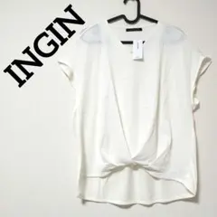 INGINイング　ホワイト Vネック 半袖 TシャツMサイズ