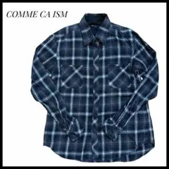 COMME CA ISM チェック柄　ネルシャツ　シャツ　長袖　Lサイズ　黒