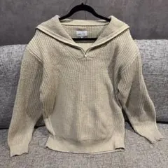 EMMA CLOTHES フード付きニットセーター M ベージュのサムネイル