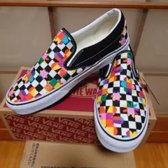 VANS Classic Slip‐On【白✕黒 花柄チェッカー】US8.5
