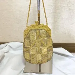 Lumy はしもと ゴールド ビーズ刺繍 パーティーバッグ 手鏡つきのサムネイル