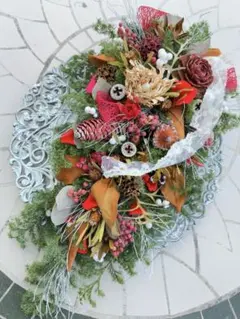 ドライフラワー＊スワッグ風壁飾り＊お祝い＊母の日＊NO.1124