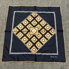 Christian Dior クリスチャンディオール シルクハンカチ ロゴレトロ