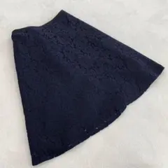 ロペピクニック スカート ネイビー レース 花柄 フレア 36