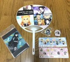 ☆新品 鬼滅の刃 柱うちわ、チャーム他、消しゴム4点セット♪ビッくらポン!!