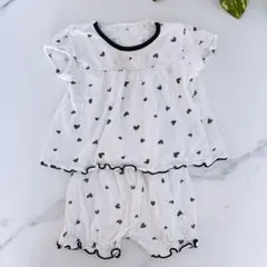 ハート柄 パジャマ 80 半袖 上下 腹巻きパンツ ベビー