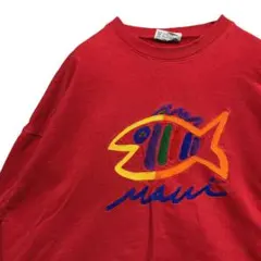 BOTY 魚 スウェット古着USA製 ハワイ マウイ フィッシュ フィッシング