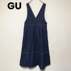 zo250 GU/デニムジャンパードレス/VネックAラインデニムワンピース
