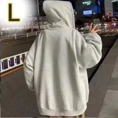 パーカー 裏起毛 ボア オーバーサイズ  学生 女子 男子 通学 ブレザー  L