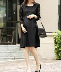 匿名配送★sweet mommy スウィートマミー★授乳服ワンピース★黒★Ｌ