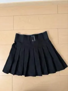 黒 プリーツスカート ショートパンツ付き