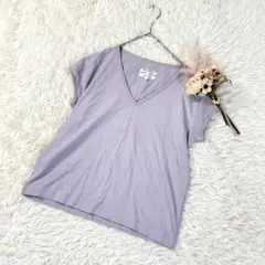 ピジャマクロージング VネックTシャツ M 半袖 コットン100 ラベンダーのサムネイル
