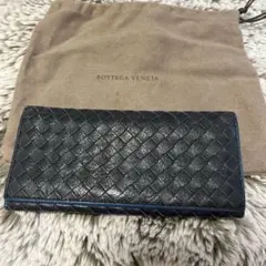 ボッテガ Bottega Veneta お財布 ブルー×ブラック 美品