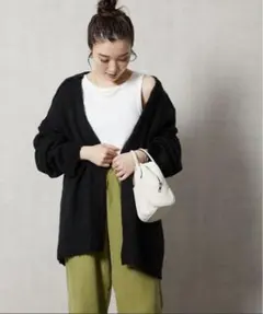 【フリークスストア】深V/シャギーニット/2wayカーディガン