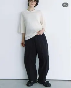 【美品】　wafu セントワームズ リネントップス】歴史と伝統をフィーチャリング セントワームズ　長袖　トップス　ボートネック　リネン トップス