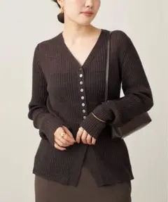 plage / 新品・未使用 RIB BUTTON カーディガン